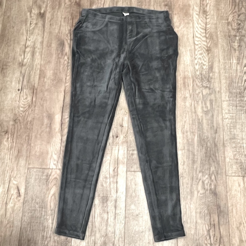 FADED GLORY ribbed velour leggings Size M